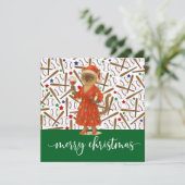 Honkbal Kerstmis thema voor Cat Lovers Feestdagenkaart (Staand voorkant)