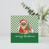 Honkbal Kerstmis thema voor Cat Lovers Feestdagenkaart (Staand voorkant)