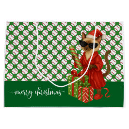 Honkbal Kerstmis thema voor Cat Lovers Groot Cadeauzakje