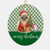 Honkbal Kerstmis thema voor Cat Lovers Keramisch Ornament (Links)