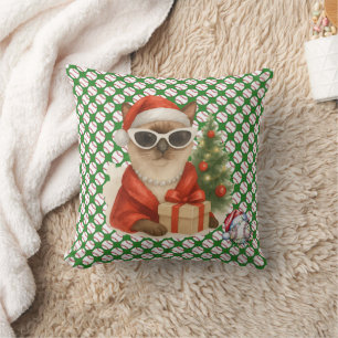 Honkbal Kerstmis thema voor Cat Lovers Kussen