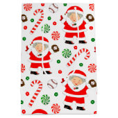 Honkbal Kerstmis Vakantie Medium Gift Bag Cadeauzakje (Achterkant)