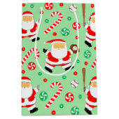 Honkbal Kerstmis Vakantie Medium Gift Bag Medium Cadeauzakje (Voorkant)