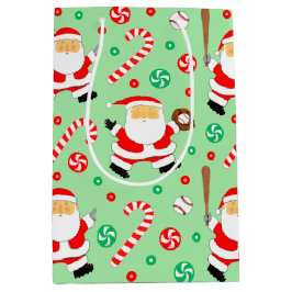 Honkbal Kerstmis Vakantie Medium Gift Bag Medium Cadeauzakje