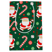 Honkbal Kerstmis Vakantie Medium Gift Bag Medium Cadeauzakje (Voorkant)