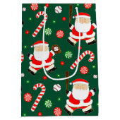 Honkbal Kerstmis Vakantie Medium Gift Bag Medium Cadeauzakje (Achterkant)