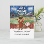 Honkbal Kerstthema voor Kattenliefhebbers Kaart (Staand voorkant)