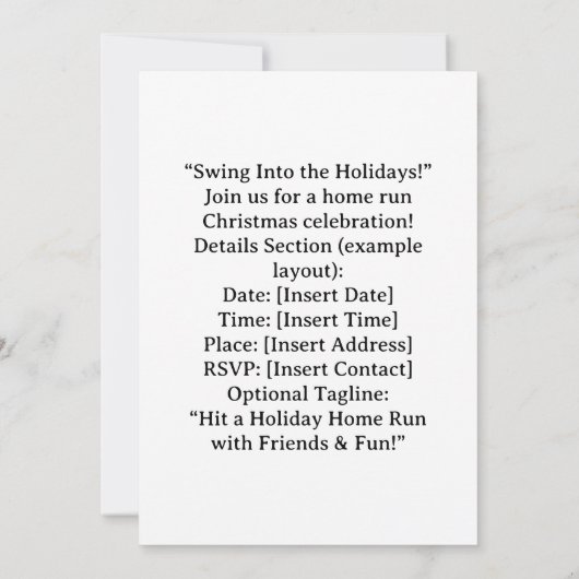 Honkbal Kerstthema voor Kattenliefhebbers Kaart (Achterkant)