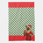 Honkbal Kerstthema voor kattenliefhebbers Theedoek (Verticaal)