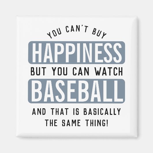 Honkbal kijken is geluk grappig honkbal magneet (Voorkant)