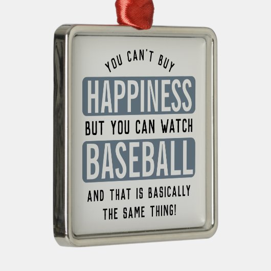 Honkbal kijken is geluk grappig honkbal metalen ornament (Rechts)