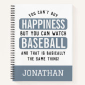 Honkbal kijken is geluk grappig honkbal notitieboek (Voorkant)