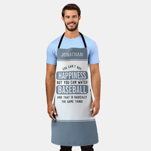 Honkbal kijken is geluk grappig honkbal schort (Gedragen)