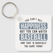 Honkbal kijken is geluk grappig honkbal sleutelhanger (Voorkant)
