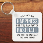 Honkbal kijken is geluk grappig honkbal sleutelhanger (Voorkant)