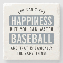 Honkbal kijken is geluk grappig honkbal stenen onderzetter