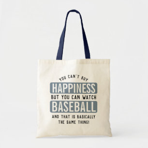 Honkbal kijken is geluk grappig honkbal tote bag