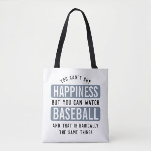Honkbal kijken is geluk grappig honkbal tote bag