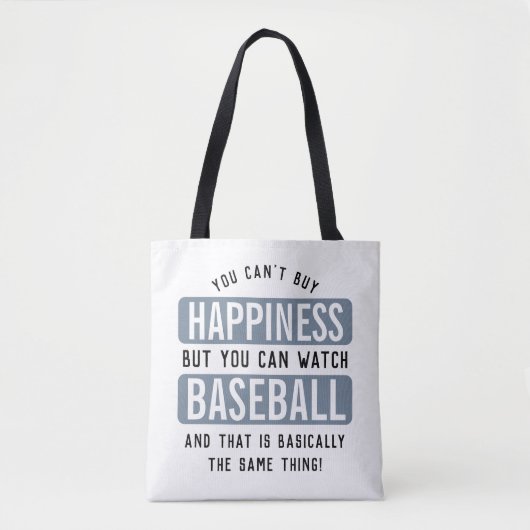 Honkbal kijken is geluk grappig honkbal tote bag (Voorkant)
