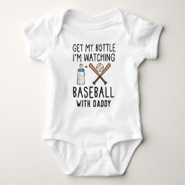 Honkbal kijken met papa | Grappig honkbal Romper