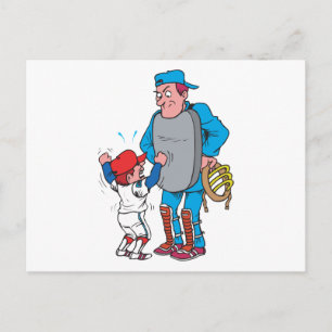 honkbal kind dat ruzie maakt met de scheidsrechter briefkaart