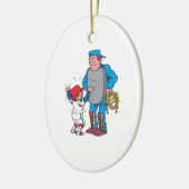 honkbal kind ruzie met de umpire keramisch ornament (Links)
