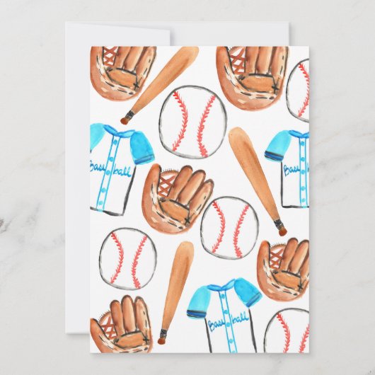 Honkbal kind verjaardagsfoto uitnodiging (Achterkant)