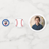 Honkbal Kinder foto verjaardagsfeest Confetti (Achterkanten)