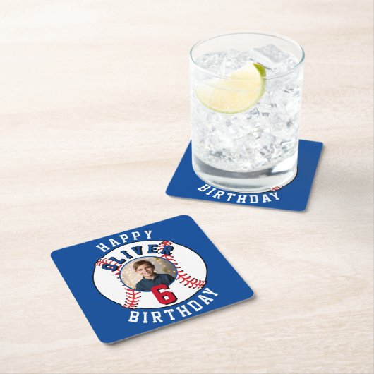 Honkbal Kinder foto verjaardagsfeest Kartonnen Onderzetters (Insitu)