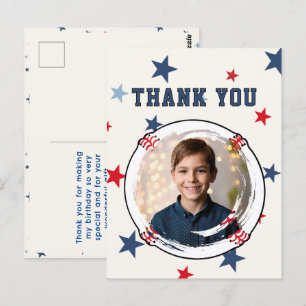 Honkbal Kinderen Sterren Verjaardag Bedankt Foto Briefkaart