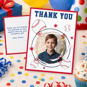 Honkbal Kinderen Verjaardag Bedankt Foto Briefkaart