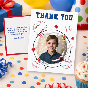 Honkbal Kinderen Verjaardag Bedankt Foto Briefkaart