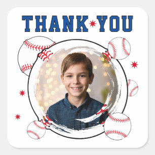 Honkbal Kinderen Verjaardag Bedankt Foto  Vierkante Sticker