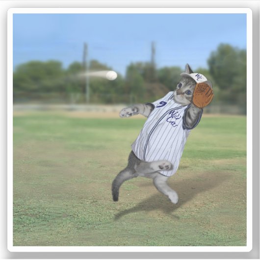 Honkbal Kitten Wildcats Sticker (Voorkant)