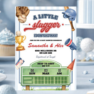 Honkbal Kleine Slagger Op Weg Baby Shower Kaart