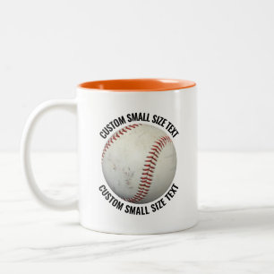 Honkbal & Kleine Tekst ORANJE 325ml Custom Tweekleurige Koffiemok