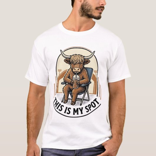 Honkbal Koe Shirt Met Iced Coffee Mascotte (Voorkant)