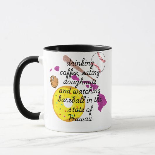 Honkbal, koffie en donuts in Hawaï  Mok (Links)