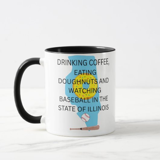Honkbal, koffie en donuts in Illinois  Mok (Links)