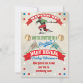 Honkbal koppels Baby onthullen douche uitnodiginge Kaart (Achterkant)