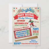 Honkbal koppels Baby onthullen douche uitnodiginge Kaart (Voorkant)