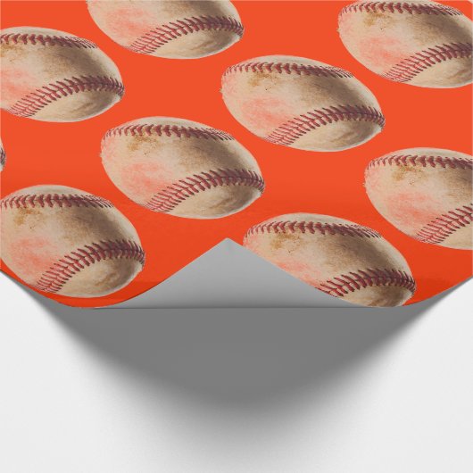 Honkbal Kunstwerk Rode Inpakpapier (Hoek)