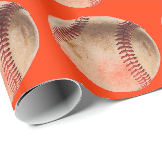 Honkbal Kunstwerk Rood Inpakpapier (Rol Hoek)