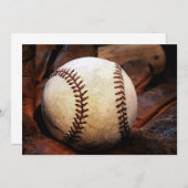 Honkbal Kunstwerk Uitnodigingen (Voorkant / Achterkant)