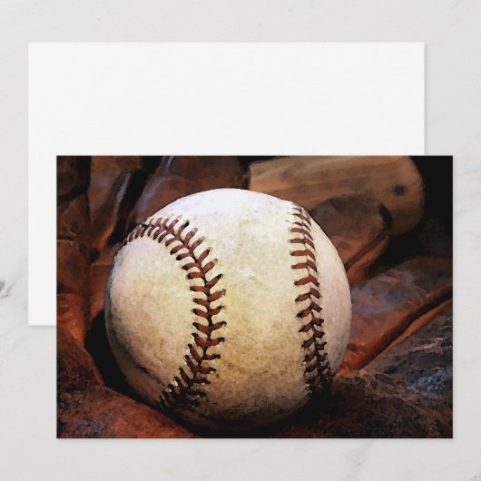 Honkbal Kunstwerk Uitnodigingen (Voorkant / Achterkant)