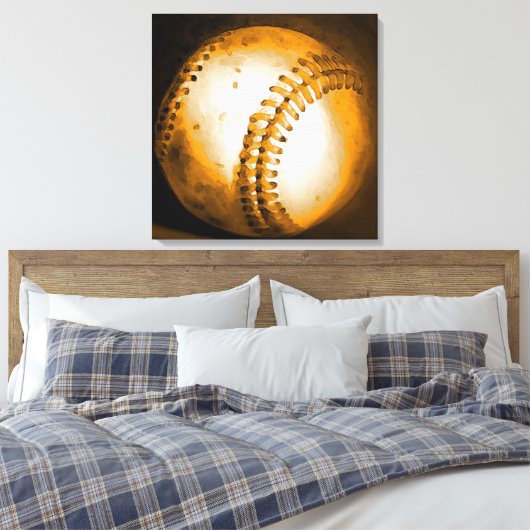 Honkbal Kunstwerk Verpakt Canvas (Insitu (Slaapkamer))