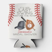 Honkbal Laatste Swing Home Run Bruiloftsshower Fav Blikjeskoeler (Voorkant)