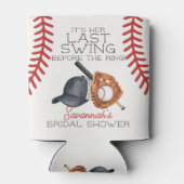 Honkbal Laatste Swing Home Run Bruiloftsshower Fav Blikjeskoeler (Achterkant)