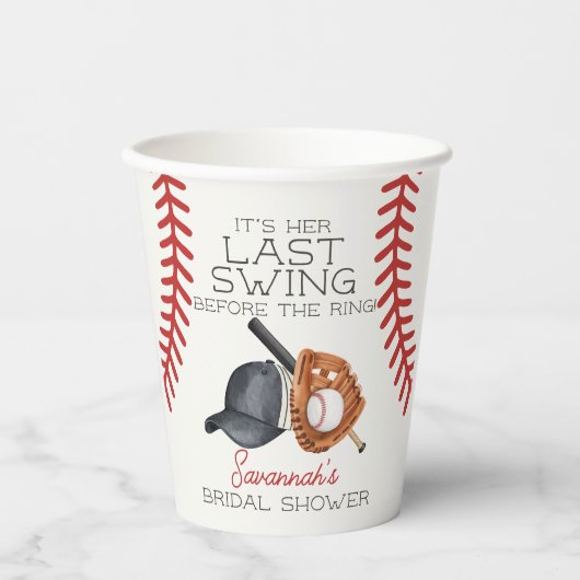 Honkbal Laatste Swing Thuisloop Bruiloftsshower De Papieren Bekers (Voorkant)