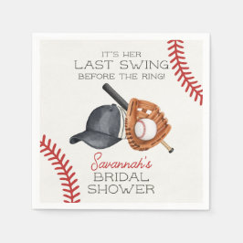Honkbal Laatste Swing Voor De Ring Bruidsdouche Servet